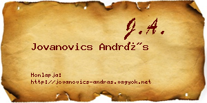 Jovanovics András névjegykártya