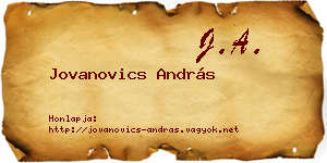 Jovanovics András névjegykártya