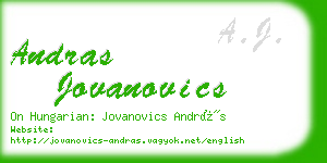 andras jovanovics business card